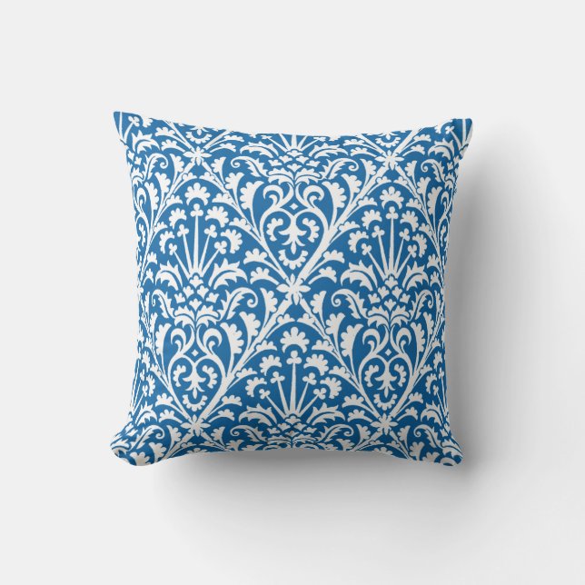 Coussin Bleu floral et blanc de Delft (Recto)