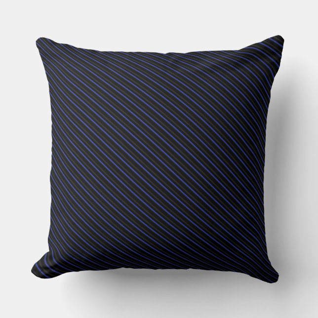 Coussin Bleu foncé et Diagonale noire (Recto)