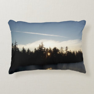 Coussin bleu frais d'accent de coucher du soleil