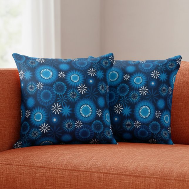Coussin Bleu Géométrique Moderne (Créateur téléchargé)