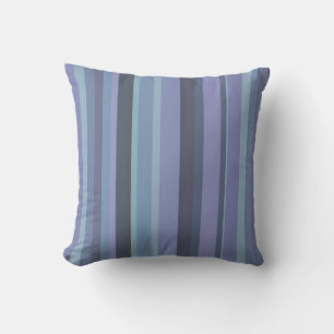 Coussin Bleu-gris, bandes horizontales
