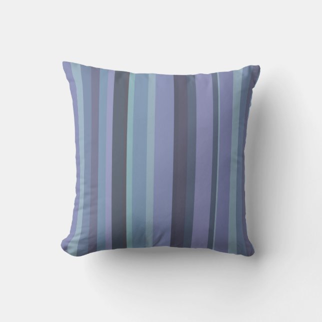Coussin Bleu-gris, bandes horizontales (Recto)
