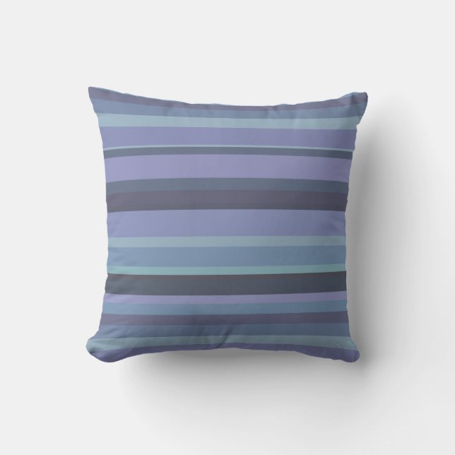 Coussin Bleu-gris, bandes horizontales (Recto)