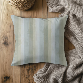 Coussin Bleu Gris Beige en détresse Rayure Moderne de Ferm