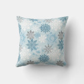 Coussin Bleu Hiver Flocon de neige personnalisé bébé photo (Verso)