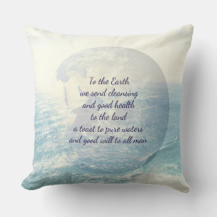 Coussin Bleu Inspiration Terre bénédiction