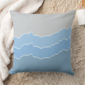 Coussin Bleu Irrégulier Rayures Déchirées Superposées (Couverture)