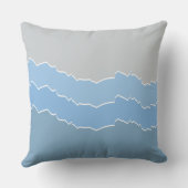 Coussin Bleu Irrégulier Rayures Déchirées Superposées (Verso)