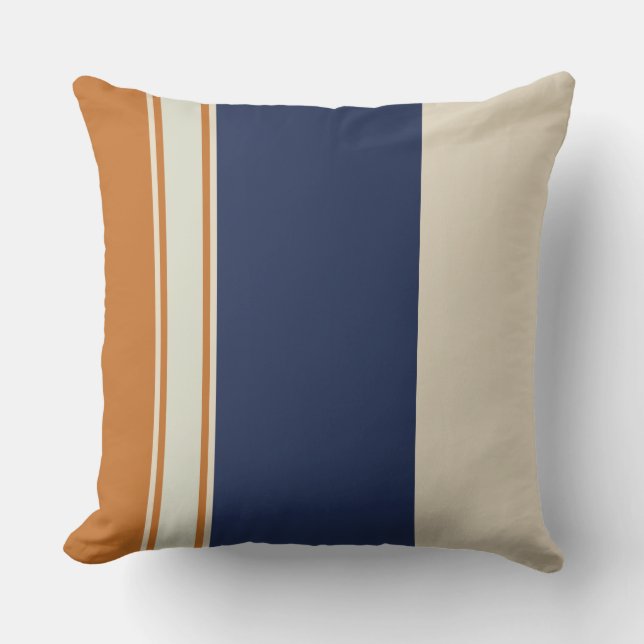 Coussin Bleu jaune et perles (Recto)