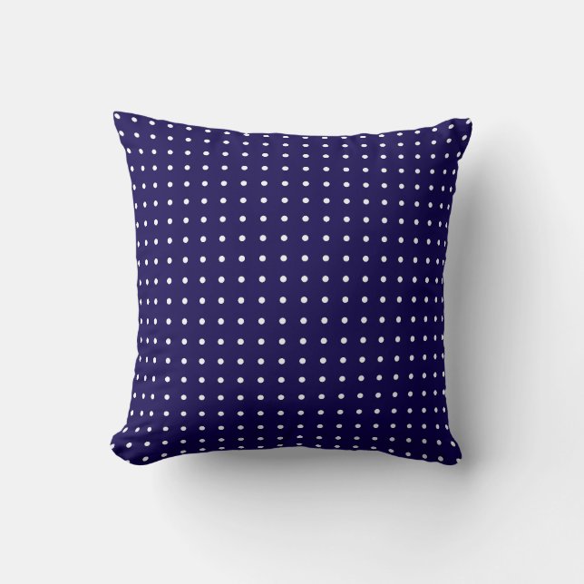 Coussin Bleu Marine avec Points Blancs (Recto)