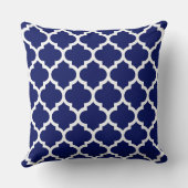 Coussin Bleu Marine Blanc Marocain #5 Rose 3 Initial Monog (Verso)