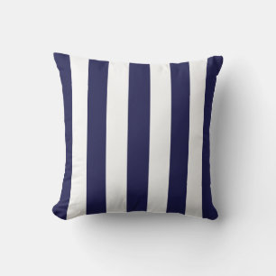 Coussin Bleu marine et blanc motif rayure extra large