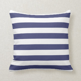 Coussin Bleu marine et blanc nautique barrés