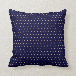 Coussin Bleu marine et motif de point texturisé de polka