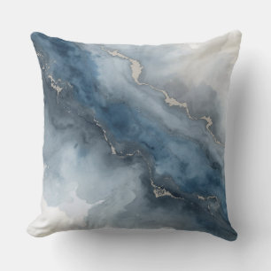 Coussin Bleu marine Gris Charbon Blanc Beige Abstrait