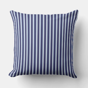 Coussin bleu marine/littoral rayé