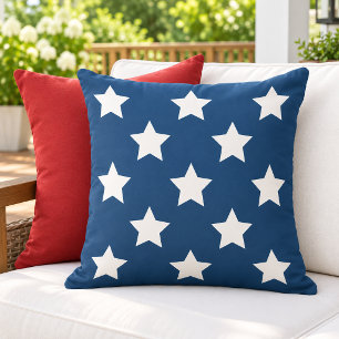 Coussin Bleu marine motif étoile blanche patriotique
