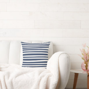 Coussin Bleu marine rayé classique Intemporel nautique