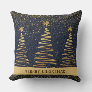 Coussin Bleu marine scintillant luxueux élégant métallisé