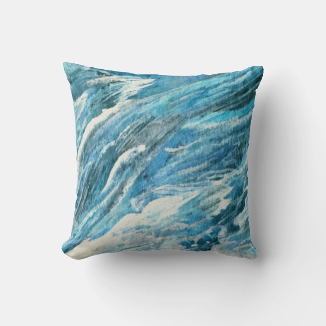 coussin bleu marine turbulent Abstrait (Recto)