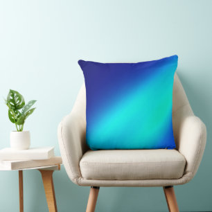 Coussin bleu marine Turquoise ombre lune clair double band