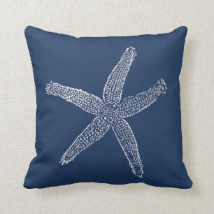 Coussin Bleu marine vintage d'illustration d'étoiles de