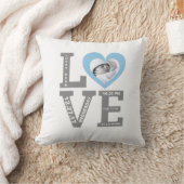 Coussin Bleu moderne de bébé de typographie de stat | de (Couverture)