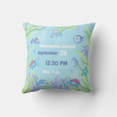 Coussin Bleu mou sous la mer Baby Boy Nursery (Verso)