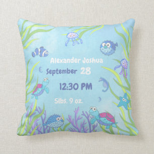 Coussin Bleu mou sous la mer Baby Boy Nursery
