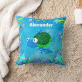 Coussin Bleu mou sous la tortue de mer (Couverture)