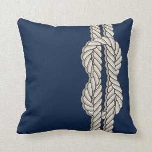 Coussin Bleu nautique avec corde du navire