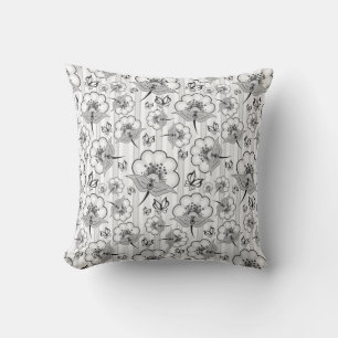 Coussin Bleu noir joli fleurs sans couture motif