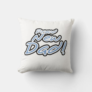 Coussin Bleu/Noir Texte Fière Cadeaux Nouveau Papa