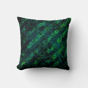 Coussin Bleu noir vert rayé arrière - plan avec flou, gra