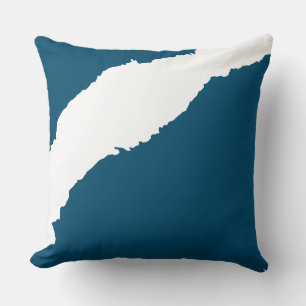 Coussin Bleu océan vague déchirée