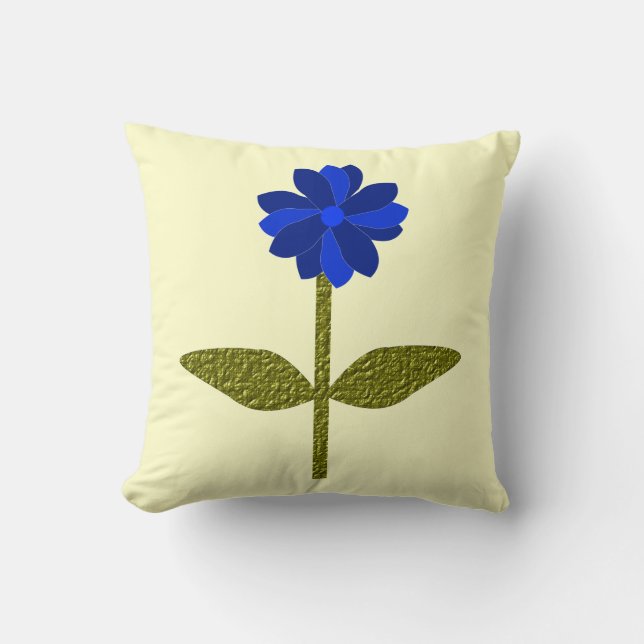 Coussin bleu océanique Daisy (Recto)