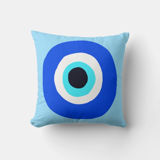 Coussin Bleu oeil grec (Recto)