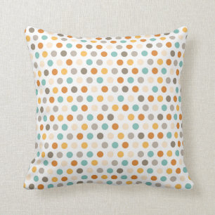 Coussin Bleu orange de pois multi assez Girly de couleur