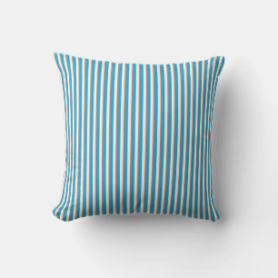 Coussin Bleu, orange et blanc