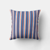 Coussin Bleu Orange Et Blanc À Rayures (Verso)