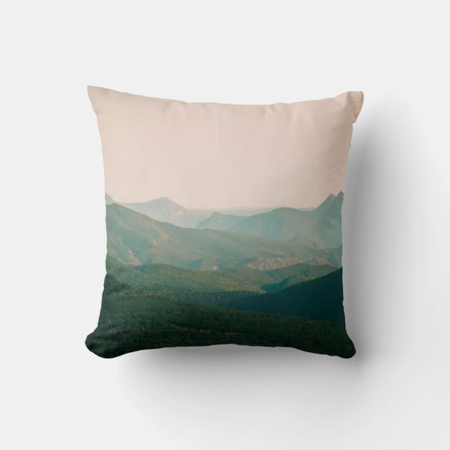 Coussin Bleu par les montagnes (Recto)