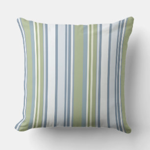 Coussin Bleu pastel foncé et rayures de pluie printanière