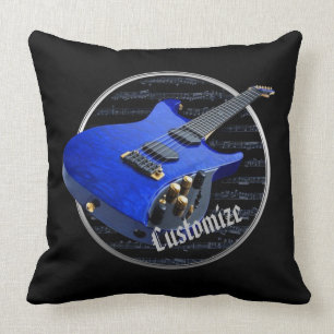 Coussin bleu personnalisé de guitare électrique