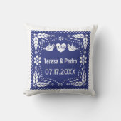 Coussin Bleu picado inséparable fiesta mariage (Recto)