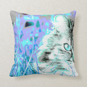 Coussin Bleu-Pourpre de chat