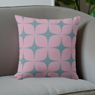 Coussin Bleu pourpre et bleu moisi-siècle Vintage moderne