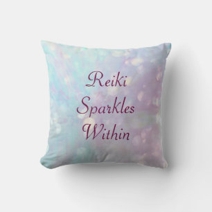 Coussin Bleu pourpre Reiki Éclats à l'intérieur