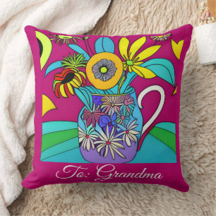 Coussin Bleu psychédélique Bowl pour Gran