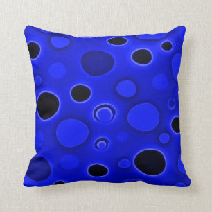 Coussin bleu psychédélique de bulles de lampe de
