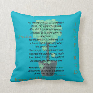 Coussin Bleu retiré de poème d'infirmière